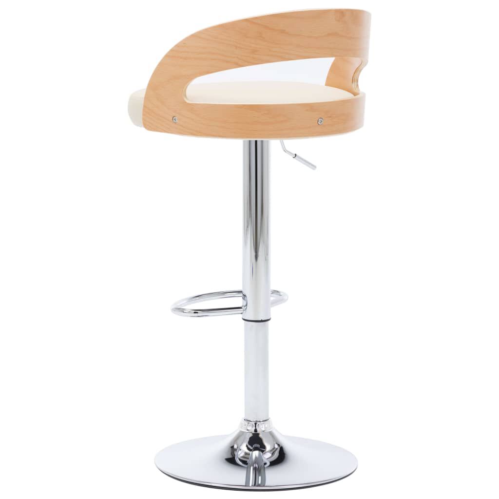 vidaXL Bar Stools 2 pcs Cream Faux Leather and Bentwood