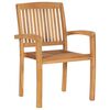 vidaXL Stacking Garden Chairs with Cushions 4 pcs Solid Teak Wood