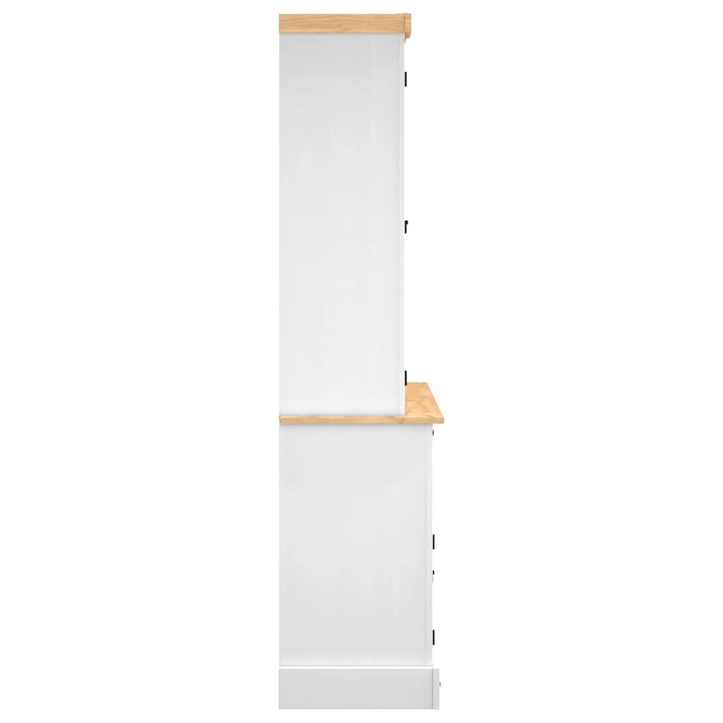 vidaXL Highboard Corona White 112x43x196 cm Solid Wood Mexican Pine