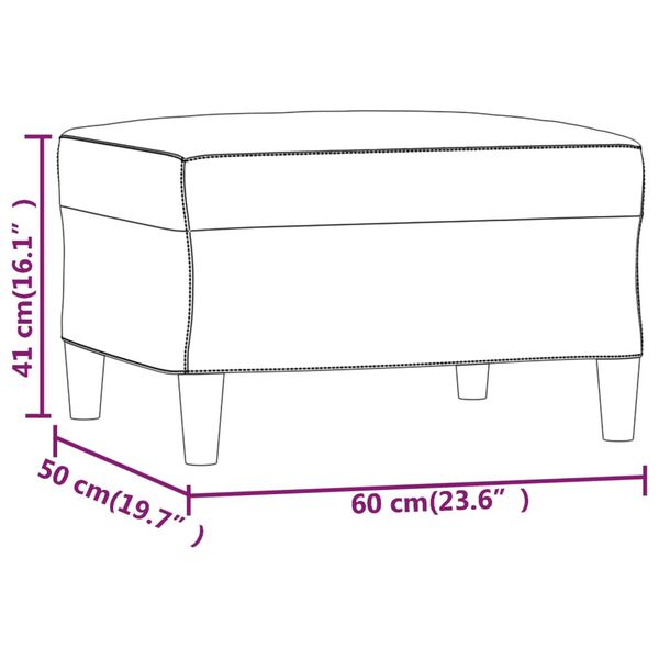 vidaXL Footstool Dark Grey 60x50x41 cm Fabric