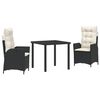 vidaXL Garden Dining Set with Cushion 5 pcs Brown Poly Rattan