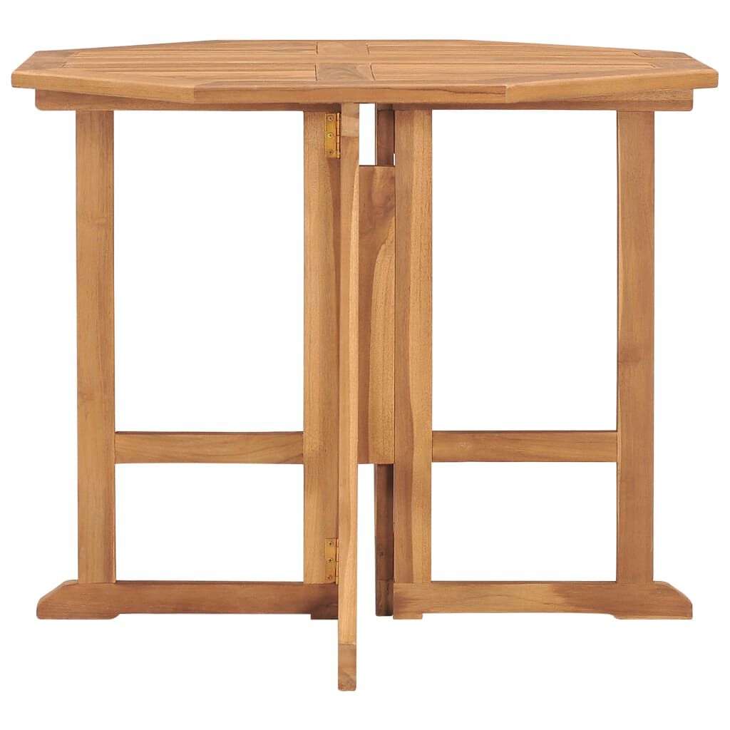 vidaXL Folding Garden Dining Table 90x90x75 cm Solid Teak Wood