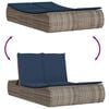 vidaXL Double Sun Lounger with Cushions Grey Poly Rattan