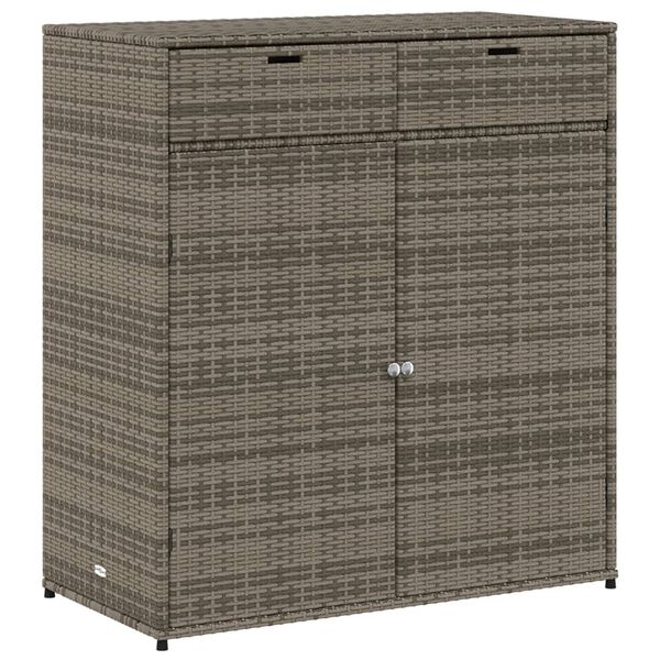 vidaXL Garden Storage Cabinet Grey 105x55x113 cm Poly Rattan