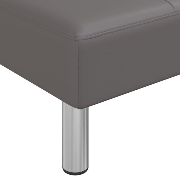 vidaXL Chaise Longue Grey Faux Leather