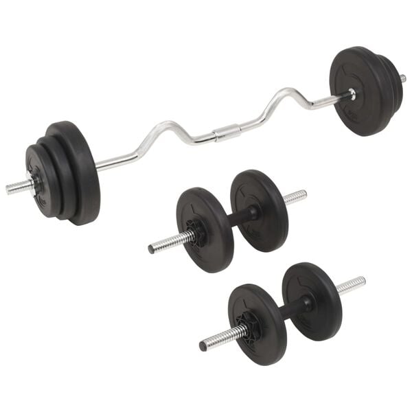 vidaXL Barbell and Dumbbell Set 30 kg