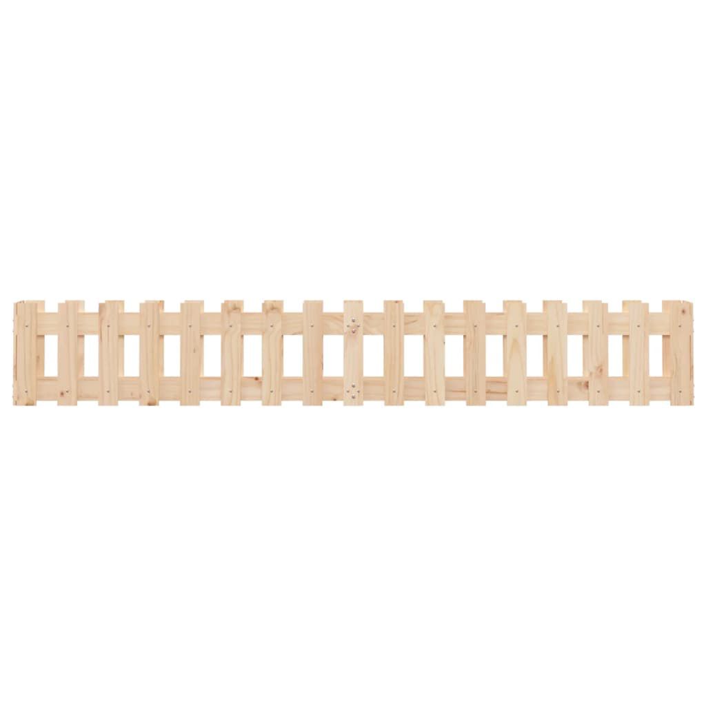vidaXL Garden Raised Bed with Fence Design 200x30x30 cm Solid Wood Pine