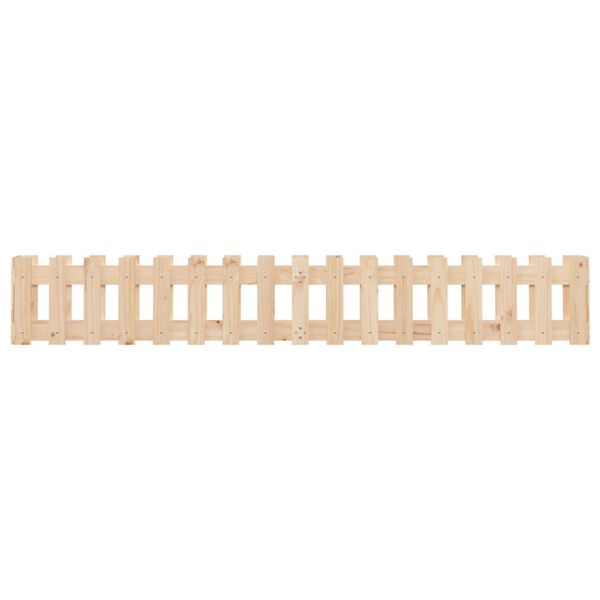 vidaXL Garden Raised Bed with Fence Design 200x30x30 cm Solid Wood Pine
