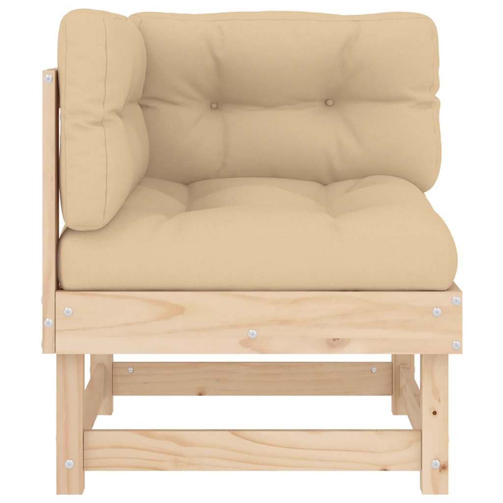vidaXL Corner Sofas with Cushions 2 pcs Solid Wood Pine