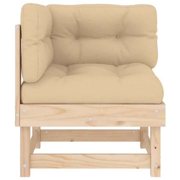 vidaXL Corner Sofas with Cushions 2 pcs Solid Wood Pine