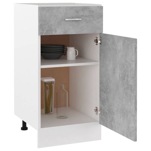 vidaXL Drawer Bottom Cabinet Concrete Grey 40x46x81.5 cm Engineered Wood