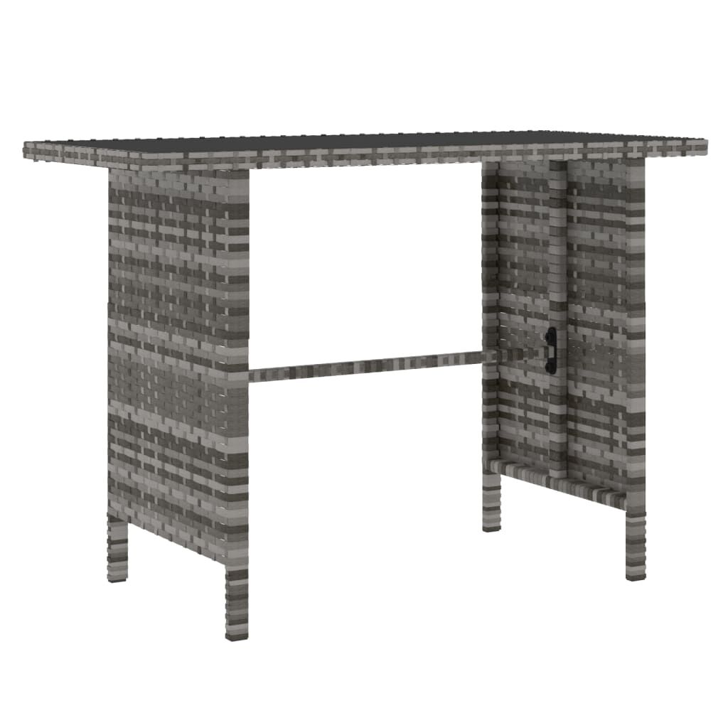vidaXL 4 Piece Garden Dining Set with Cushions Grey Poly Rattan