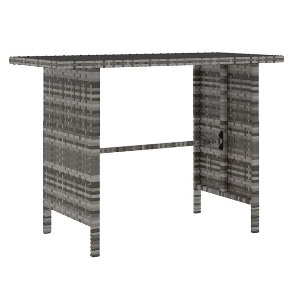 vidaXL 4 Piece Garden Dining Set with Cushions Grey Poly Rattan