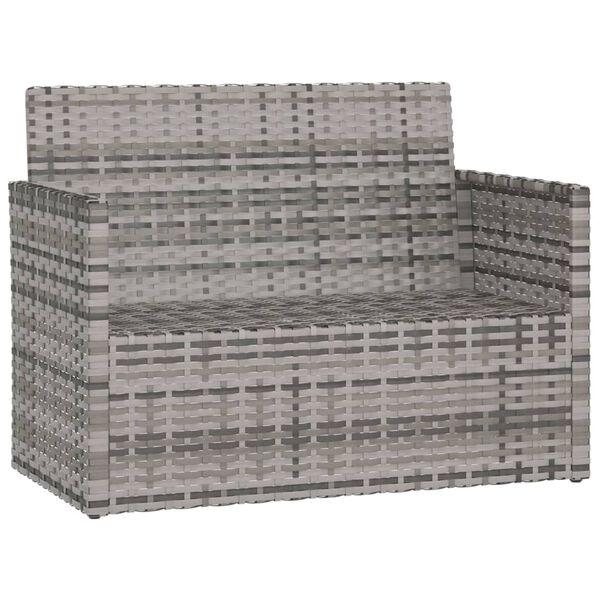 vidaXL Garden Bench with Cushions Grey 105 cm Poly Rattan