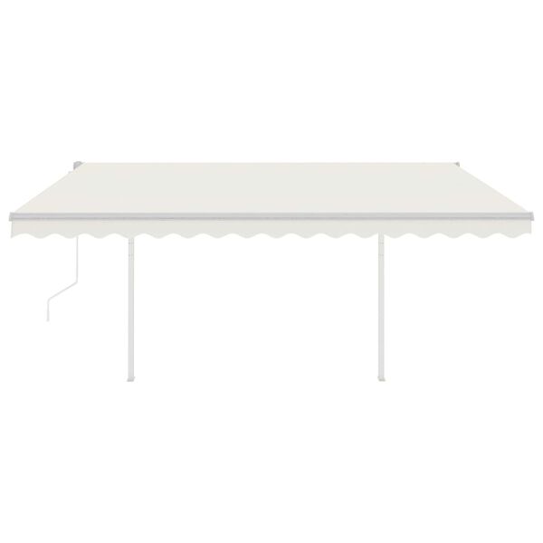 vidaXL Automatic Retractable Awning with Posts 4x3 m Cream