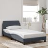 vidaXL Bed Frame "Dover" Dark Grey 100x190 cm Velvet