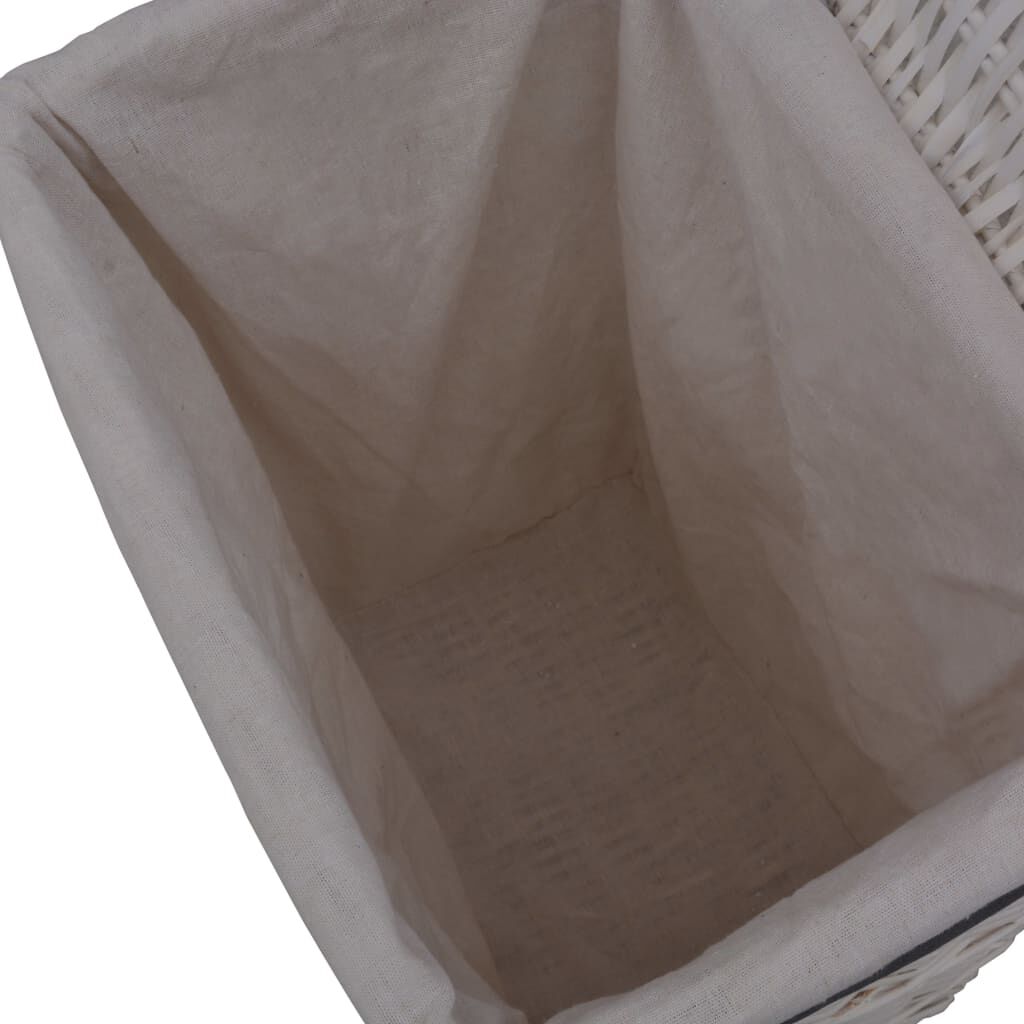 vidaXL Laundry Basket White Willow