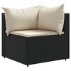 vidaXL 11 Piece Garden Lounge Set with Cushions Black Poly Rattan