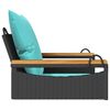 vidaXL Swing Bench with Cushions Black 63x62x40 cm Poly Rattan