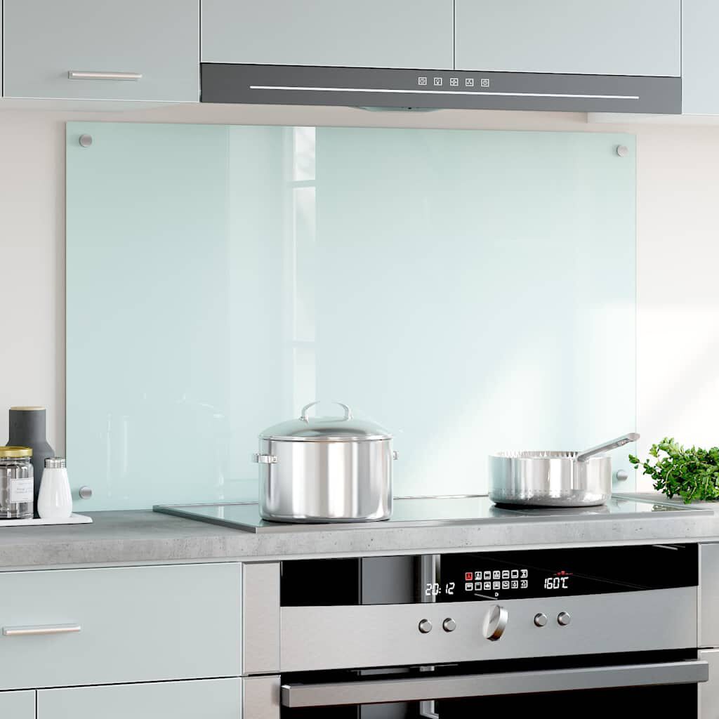 vidaXL Kitchen Backsplash White 100 x 60 cm Tempered Glass
