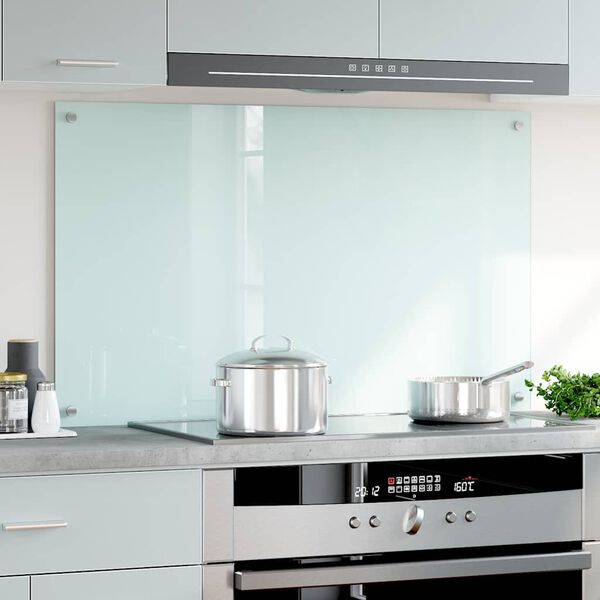 vidaXL Kitchen Backsplash White 100 x 60 cm Tempered Glass
