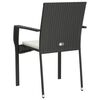 vidaXL Garden Chairs with Cushions 4 pcs Poly Rattan Black