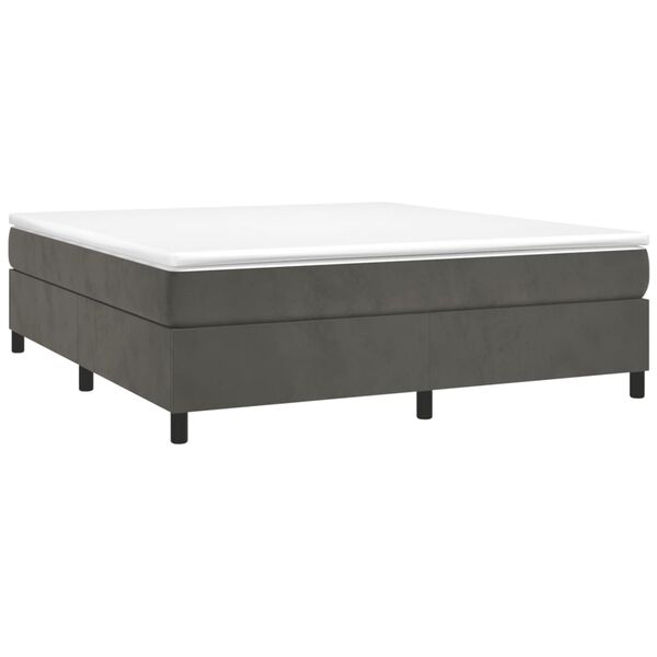 vidaXL Box Spring Bed Frame Dark Grey California King Velvet (US Only)