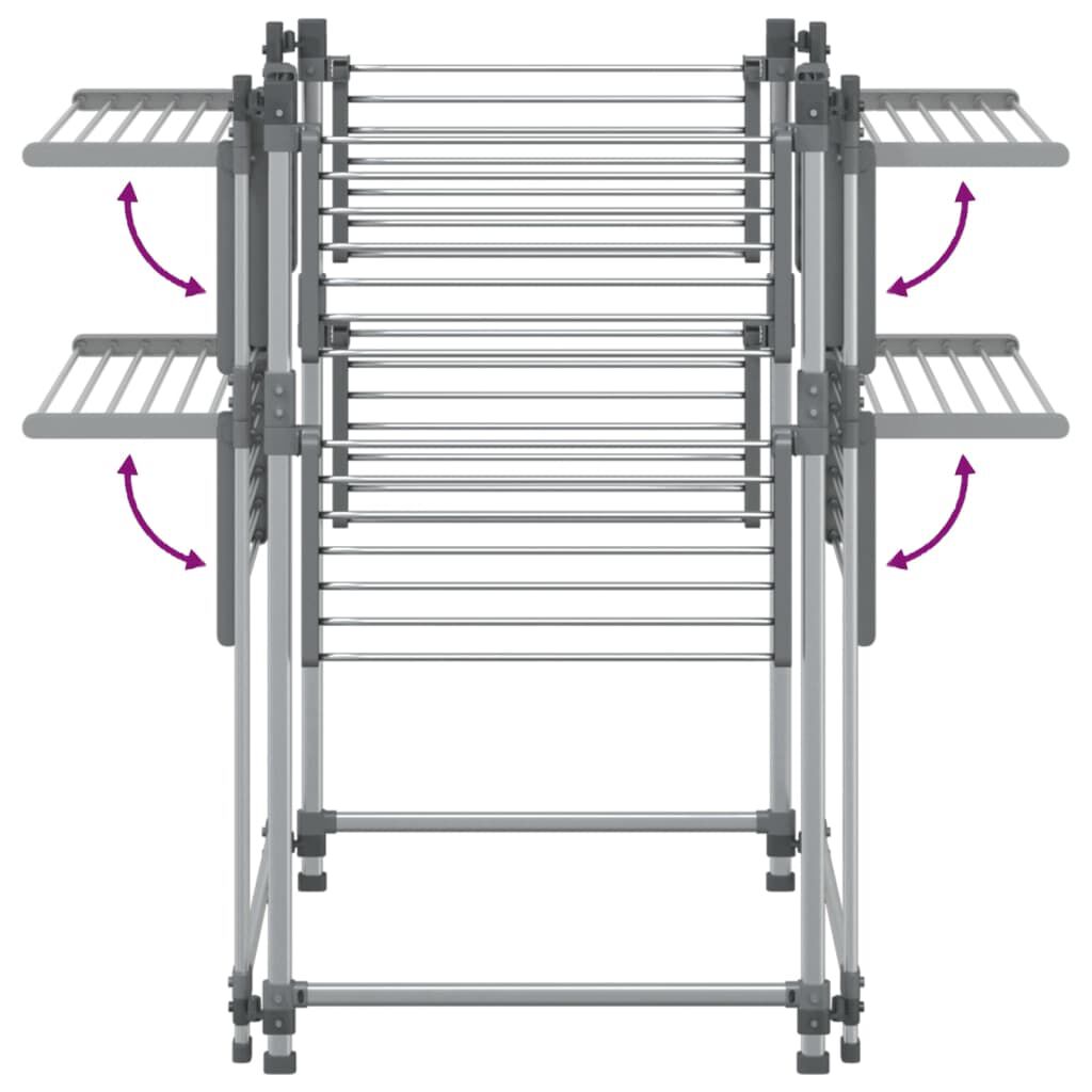 vidaXL Laundry Drying Rack 107x107x120 cm Aluminium