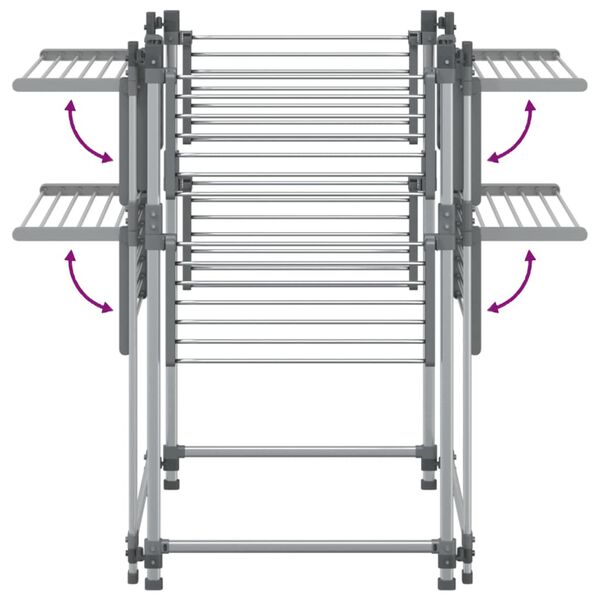 vidaXL Laundry Drying Rack 107x107x120 cm Aluminium