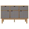 vidaXL Sideboard OTTA Brown and Grey 114x43x73.5 cm Solid Wood Pine