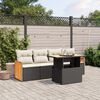 vidaXL 5 Piece Garden Sofa Set with Cushions Black Poly Rattan