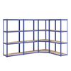 vidaXL 4-Layer Shelves 4 pcs Blue Steel&Engineered Wood