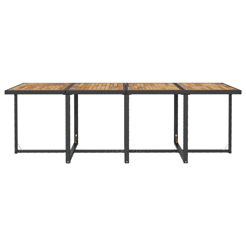 vidaXL 13 Piece Outdoor Dining Set Poly Rattan and Acacia Wood Black