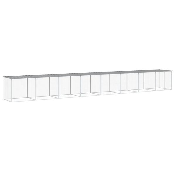 vidaXL Chicken Cage with Roof Light Grey 803x98x90 cm Galvanised Steel