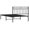 vidaXL Metal Bed Frame without Mattress with Headboard Black 100x200cm