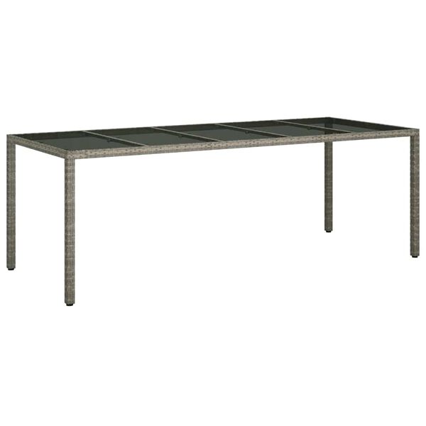 vidaXL Garden Table Grey 250 x 100 x 75 cm Poly Rattan