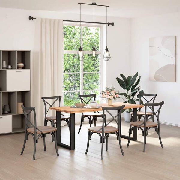 vidaXL Dining Table Legs U-Shaped 2 pcs Black 60x(72-73) cm Steel