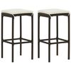 vidaXL 3 Piece Garden Bar Set with Cushions Poly Rattan Brown