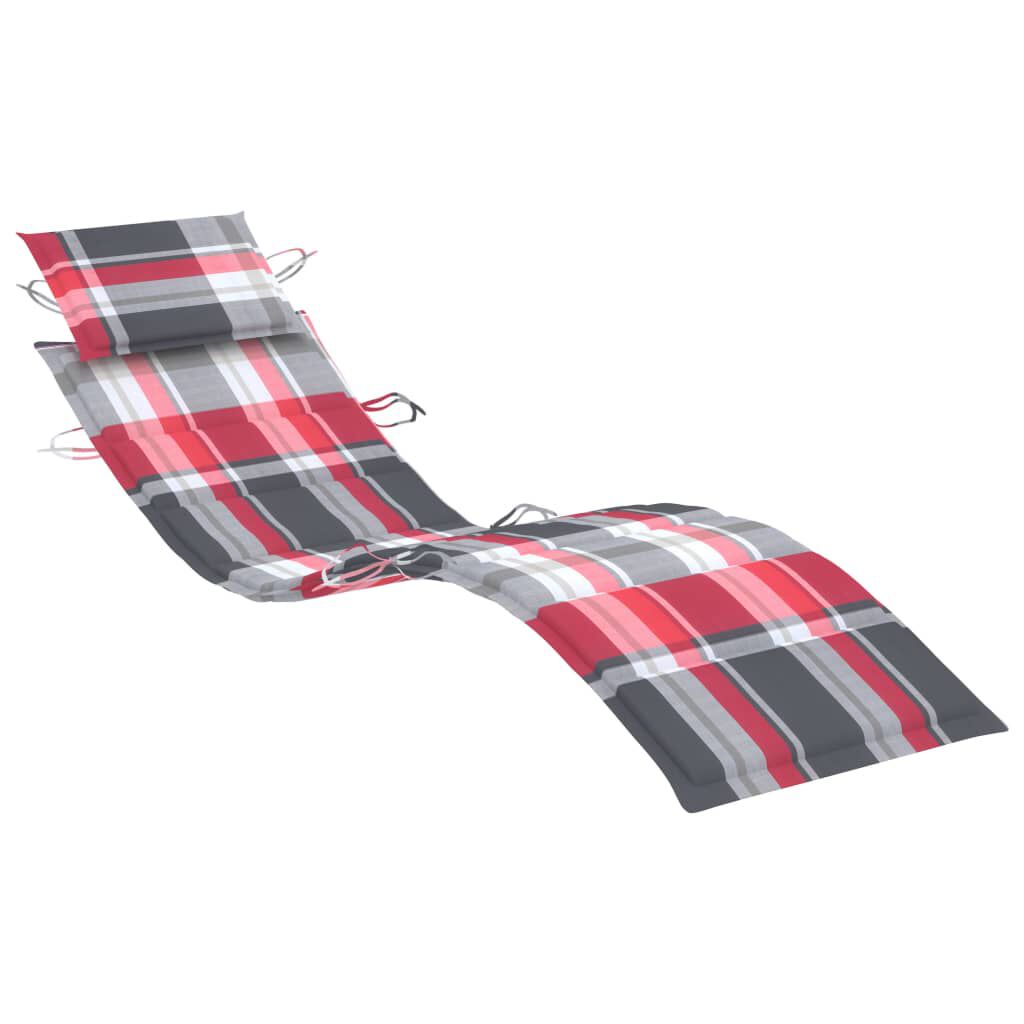 vidaXL Sun Loungers 2 pcs with Table and Cushions Solid Acacia Wood