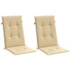 vidaXL Highback Chair Cushions 2 pcs Melange Beige 120x50x4 cm Fabric
