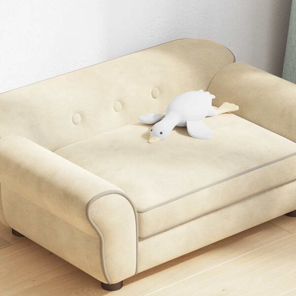 vidaXL Dog Sofa Cream 72x45x30 cm Plush