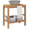 vidaXL Bathroom Vanity Cabinet Solid Teak with Riverstone Sink