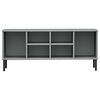 vidaXL Shoe Rack with Metal Legs Grey 106x35x45 cm Solid Wood OSLO