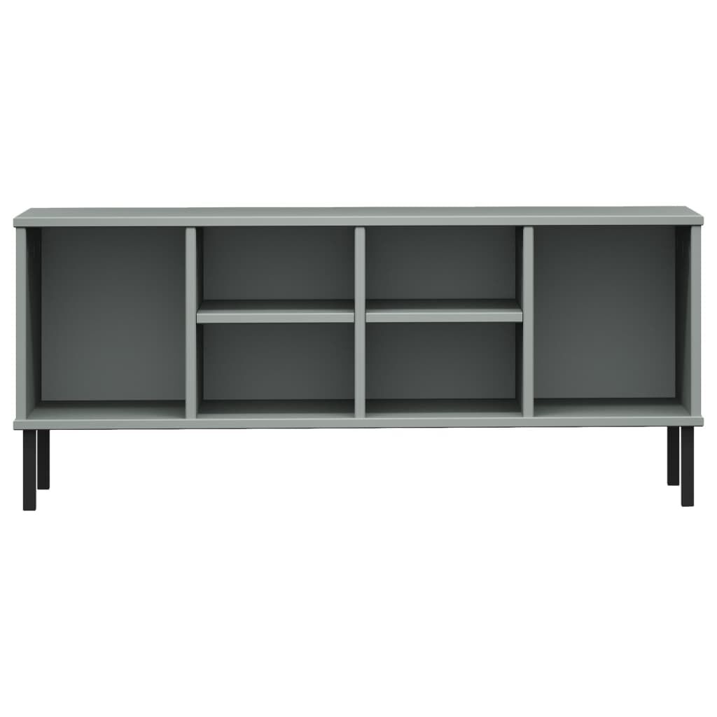 vidaXL Shoe Rack with Metal Legs Grey 106x35x45 cm Solid Wood OSLO