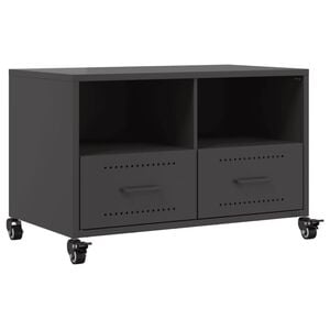 vidaXL TV Cabinet Black 68x39x43.5 cm Steel