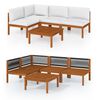 vidaXL 5 Piece Garden Lounge Set with Cushions Cream 63x63 cm