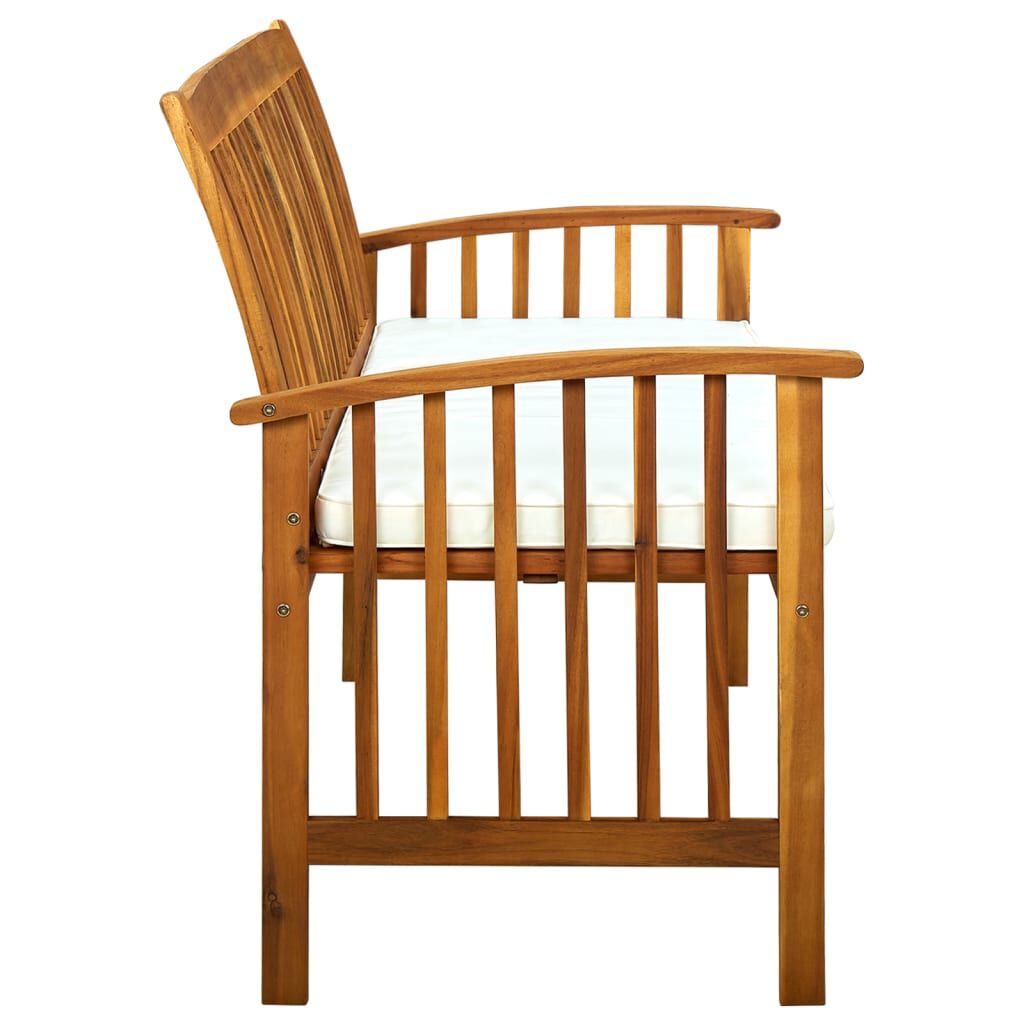 vidaXL Garden Bench with Cushion 147 cm Solid Acacia Wood