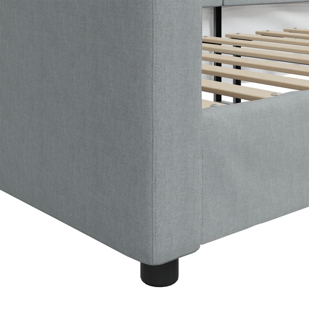 vidaXL Day Bed without Mattress Light Grey 100x190 cm Fabric