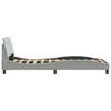 vidaXL Bed Frame "Dover" Light Grey 100x190 cm Velvet