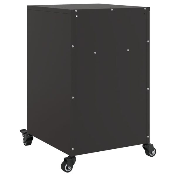 vidaXL Bedside Cabinet Black 36x39x59 cm Steel